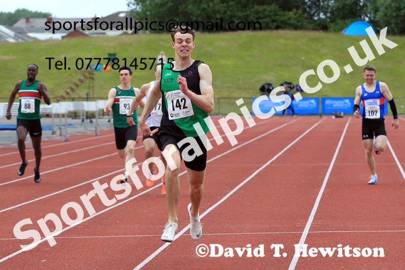 Senior mens 400 metres, 2022 Northern Senior and Under-20 Champs., Wavertree Athletics Centre, Liverpool. Photo: David T. Hewitson/Sports for All Pics